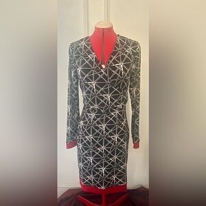 Nicole by Nicole Miller Geometric Black and White Dress size 12